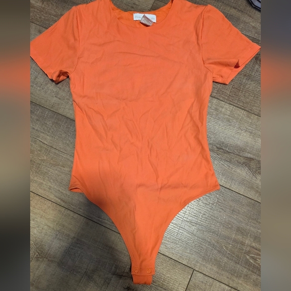 House of Harlow 1960 ($110) Ribbed Short Sleeve Bodysuit - Picture 2 of 7